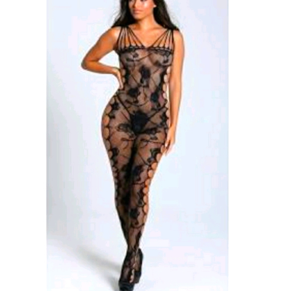 💋Side Cut-Out Fishnet Lingerie Bodysuit💋 - Picture 14 of 16